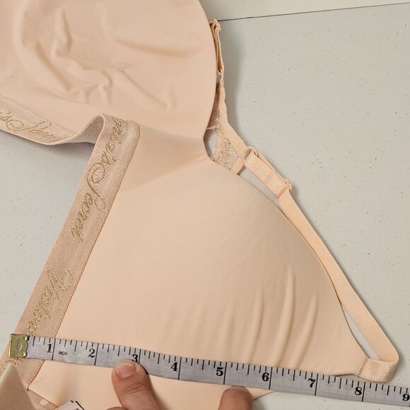 Victoria's Secret Bra 34DD T-Shirt Light Peach Lace Back Wireless Lightly Lined - Picture 16 of 16